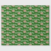 Happy Birthday honkbal in handschoen Cadeaupapier (Vlak)