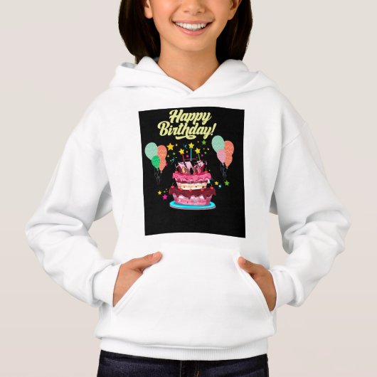" Happy Birthday" hoodies (Voorkant)