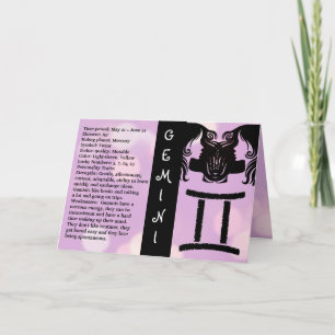 Happy Birthday Horoscope Sign Gemini Kaart
