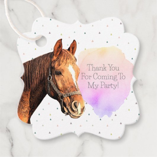 Happy Birthday Horse Back Riding  Animal Kind Bedankjes Labels (Voorkant)