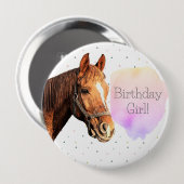 Happy Birthday Horse Back Riding  Animal Kind Ronde Button 4,0 Cm (Voorkant /achterkant)