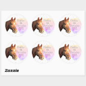 Happy Birthday Horse Back Riding  Animal Kind Ronde Sticker (Vel)