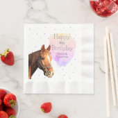 Happy Birthday Horse Back Riding  Animal Kind Servet (Insitu)