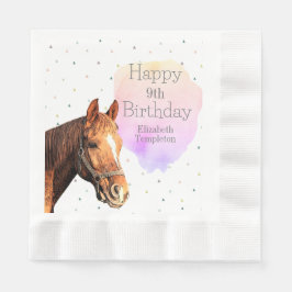Happy Birthday Horse Back Riding Animal Kind Servet