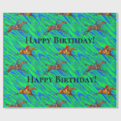 Happy Birthday Horse Fun Cadeaupapier (Vlak)