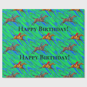 Happy Birthday Horse Fun Cadeaupapier
