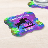 Happy Birthday Horse Hunter Jumper Equestrian Kartonnen Onderzetters (Gekanteld)