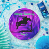 Happy Birthday Horse Hunter Jumper Equestrian Papieren Bordje (Feest)