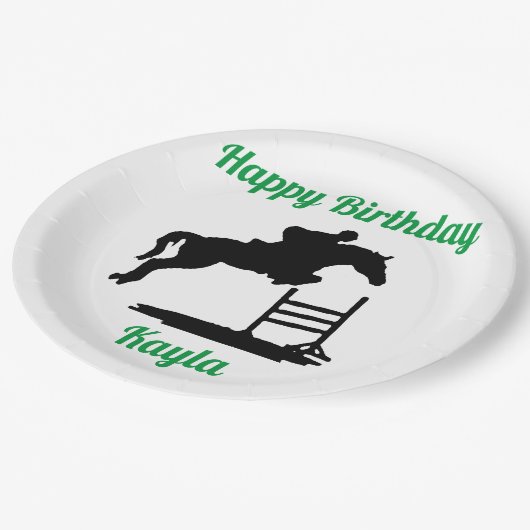 Happy Birthday Horse Hunter Jumper Equestrian Papieren Bordje (Gekanteld)