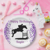Happy Birthday Horse Hunter Jumper Equestrian Papieren Bordje (Feest)