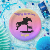 Happy Birthday Horse Hunter Jumper Equestrian Papieren Bordje (Feest)