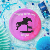 Happy Birthday Horse Hunter Jumper Equestrian Papieren Bordje (Feest)