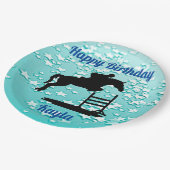 Happy Birthday Horse Hunter Jumper Equestrian Papieren Bordje (Gekanteld)