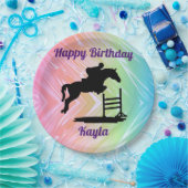 Happy Birthday Horse Hunter Jumper Equestrian Papieren Bordje (Feest)