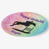 Happy Birthday Horse Hunter Jumper Equestrian Papieren Bordje (Gekanteld)