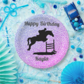 Happy Birthday Horse Hunter Jumper Equestrian Papieren Bordje (Feest)