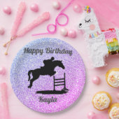Happy Birthday Horse Hunter Jumper Equestrian Papieren Bordje (Feest)