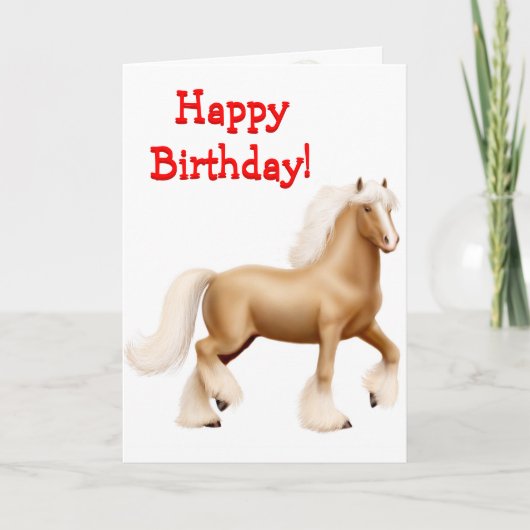 Happy Birthday Horse  Kaart (Voorkant)