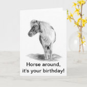 Happy Birthday Horse Lover Kaart (Gele Bloem)