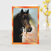 Happy Birthday Horse Verjaardagskaart paardenliefh Kaart (Gele Bloem)