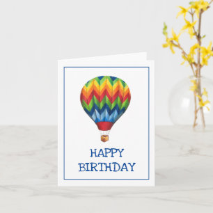 "Happy Birthday" Hot Air Balloon wenskaart Kaart