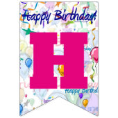 Happy Birthday Hot Pink / gepersonaliseerde Buntin Vlaggetjes (Tweede vlag)