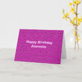 Happy Birthday, Hot Pink Jigzaag Puzzle Kaart (Gele Bloem)