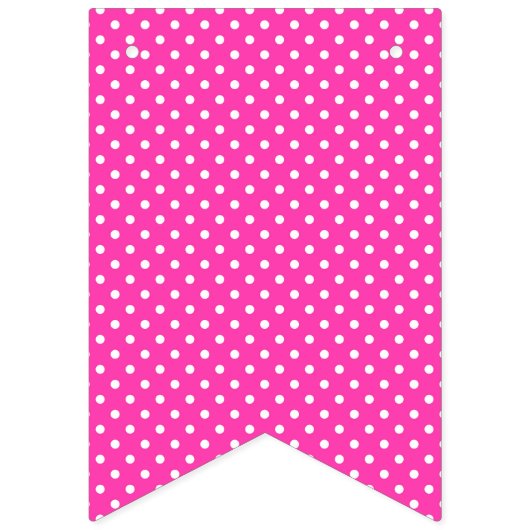 Happy Birthday Hot Pink met White Polka Dots Vlaggetjes (Zevende vlag)
