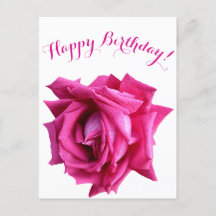 Happy Birthday  hot pink roos kleur floral