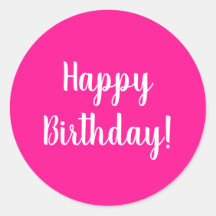 Happy Birthday Hot Pink White Typografie