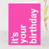 Happy Birthday Hot Roze Extra Grote Kaart (Gele Bloem)