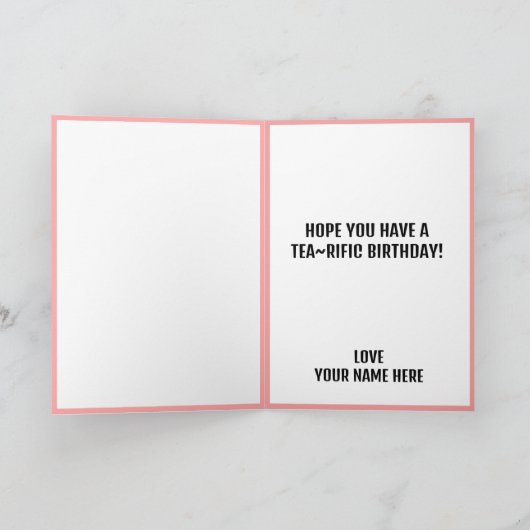Happy Birthday Hot-Tea Kaart (Binnen)