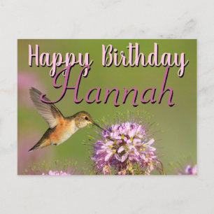 Happy Birthday Hummingbird Custom Name Briefkaart