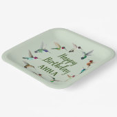 Happy Birthday Hummingbird Custom Paper Borden Papieren Bordje (Gebogen)