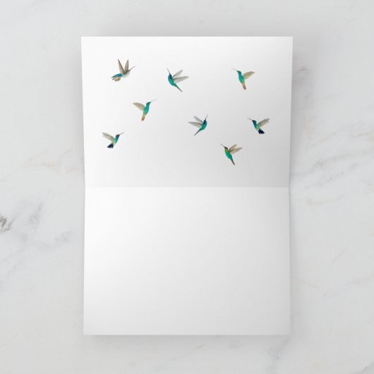 Happy Birthday Hummingbird Kaart (Binnen)