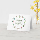 Happy Birthday Hummingbird Kaart (Gele Bloem)