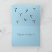 Happy Birthday Hummingbird Kaart (Binnen)