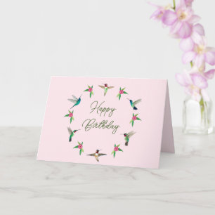 Happy Birthday Hummingbird Kaart