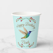 Happy Birthday Hummingbird Papieren Bekers (Voorkant)
