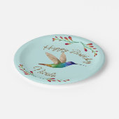 Happy Birthday Hummingbird Papieren Bordje (Gekanteld)