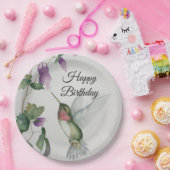 Happy Birthday Hummingbird Party Stylish Fun Papieren Bordje (Feest)