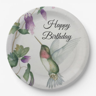 Happy Birthday Hummingbird Party Stylish Fun Papieren Bordje