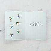 Happy Birthday Hummingvogels Kaart (Binnen)
