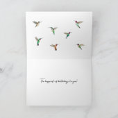 Happy Birthday Hummingvogels Kaart (Binnen)