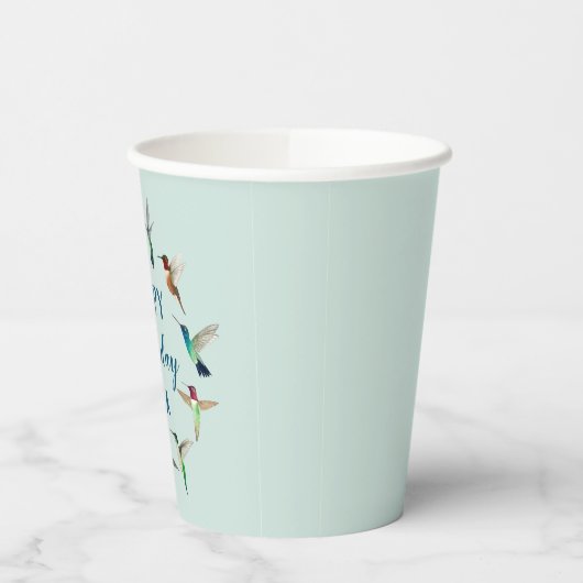 Happy Birthday Hummingvogels Papieren Bekers (Links)