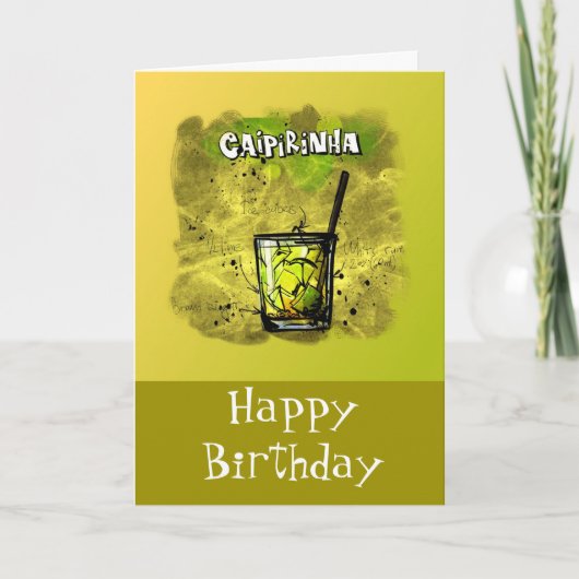 Happy Birthday Humor - Caipirinha Recept Kaart (Voorkant)
