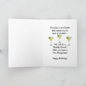 Happy Birthday Humor - Margarita Recipe Kaart (Binnen)