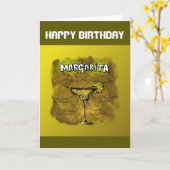 Happy Birthday Humor - Margarita Recipe Kaart (Gele Bloem)