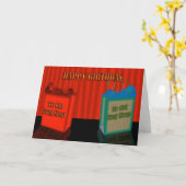 Happy Birthday Humor, twee oude tassen Kaart (Gele Bloem)