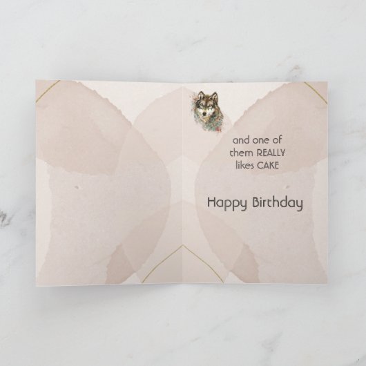 Happy Birthday Humor Wolf, Wolven Card Kaart (Binnen)